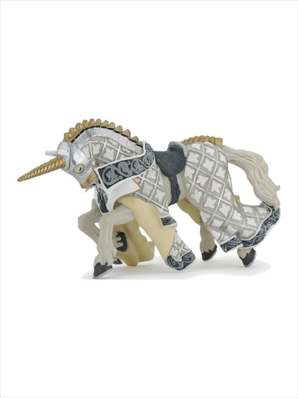 Papo Weapon Master Silver Unicorn Knight Horse (39916) New w/Tag